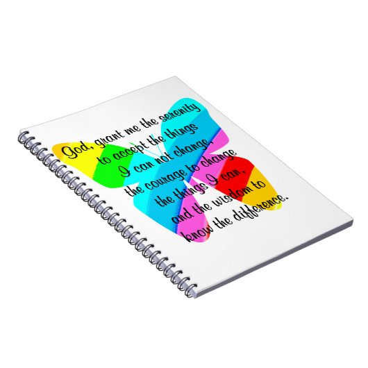美しいバタフライセレニティ祈りの言葉デザイン ノートブック (右側)