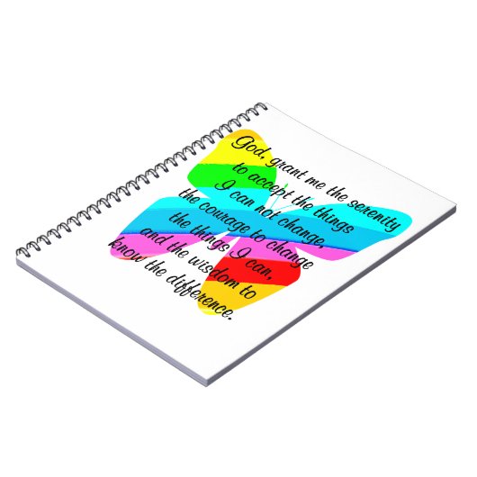 美しいバタフライセレニティ祈りの言葉デザイン ノートブック (左側)