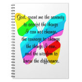 美しいバタフライセレニティ祈りの言葉デザイン ノートブック (正面)