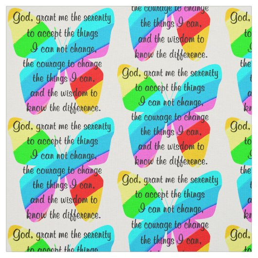 美しいバタフライセレニティ祈りの言葉デザイン ファブリック (見本)