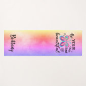 美しいバタフライパステルウォーターカラーレインボー ヨガマット (正面(横))