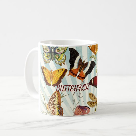 美しいバターフリス コーヒーマグカップ (正面左)