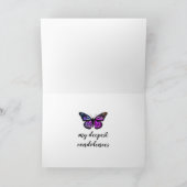 美しいバター色のカスタム悔やみや弔慰哀悼の意 カード (内部)