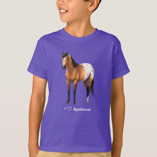 美しいバックスキンアパロオサクォーターホース Tシャツ (正面)