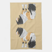 美しいバックスキン·ピント·ジプシー·バンナー·荷車を引くホース キッチンタオル (縦)