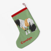 美しいバックスキン·ピント·ジプシー·バンナー·荷車を引くホース スモールクリスマスストッキング (裏面 (吊り時))