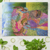 美しいバッファローアメリカバイソンキッチンタオル キッチンタオル (折り畳み)