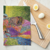 美しいバッファローアメリカバイソンキッチンタオル キッチンタオル (四つ折り)