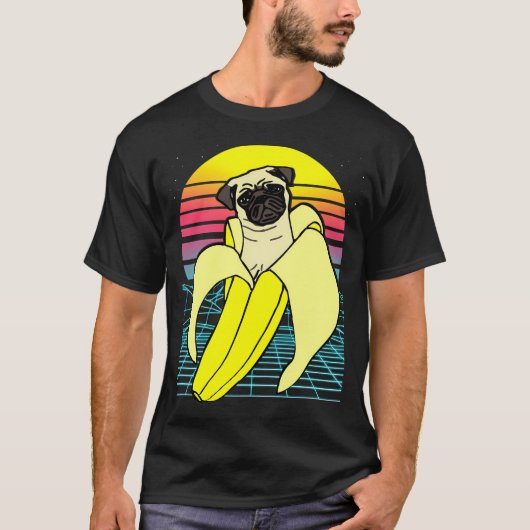 美しいバナナパグ Tシャツ (正面)