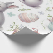 美しいバニーとイースターエッグ ラッピングペーパー (角)