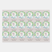 美しいバニーフローライースターパーソナライズされた ラッピングペーパーシート (正面3)