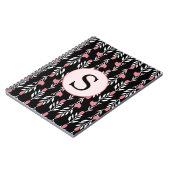 美しいバラつる植物モノグラム ノートブック (左側)