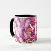 美しいバラとピンクの花 マグカップ (正面左)