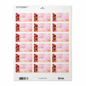 美しいバラと蝶住所 シール (フルシート)