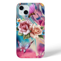 美しいバラと蝶