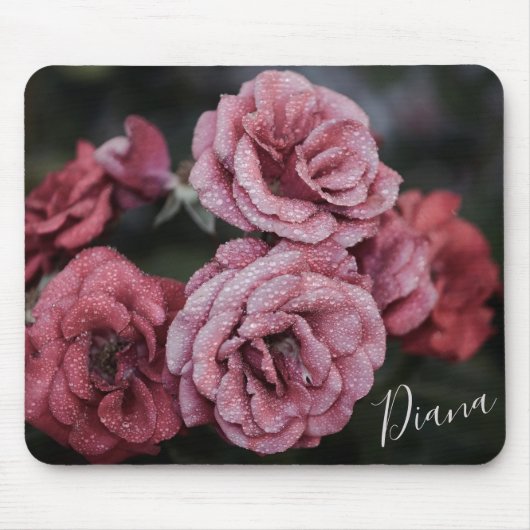 美しいバラと露滴マウスパッド マウスパッド (正面)
