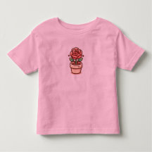 美しいバラのサイクルが描かれた、トドラー用のバラのTシャツです。