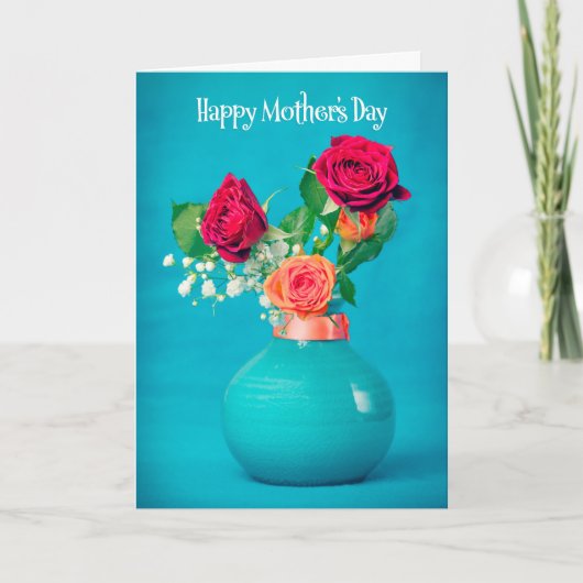 美しいバラのマザーズデーギフト シーズンカード (正面)
