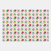 美しいバラの模様 ラッピングペーパーシート (正面)