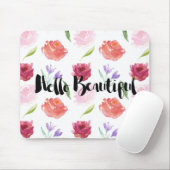 美しいバラの水彩画の花柄こんにちは マウスパッド (マウス)