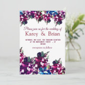 美しいバラの花のウェディング招待状カード 招待状 (スタンド正面)