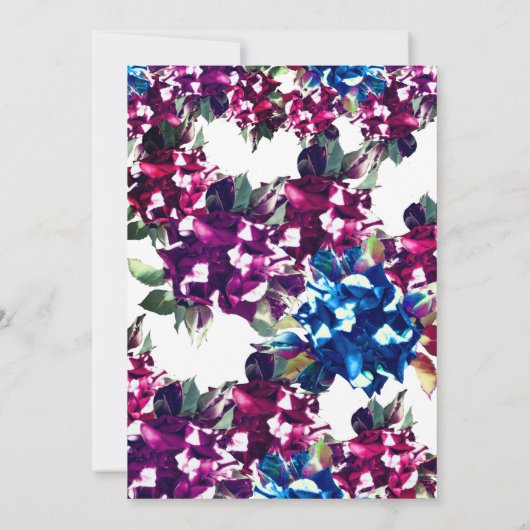 美しいバラの花のウェディング招待状カード 招待状 (裏面)