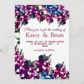 美しいバラの花のウェディング招待状カード 招待状 (正面/裏面)