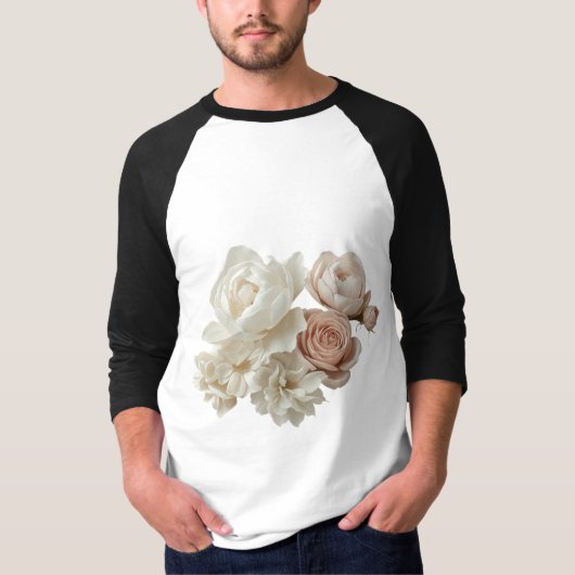 美しいバラの花のデザイン Tシャツ (正面)