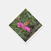 美しいバラの花の上のモナーク蝶 スタンダードカクテルナプキン (角)