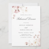 美しいバラの花の彩りのリハーサルディナー 招待状 (正面)