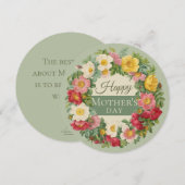 美しいバラの花輪 レドゥテ 母の日 カード (正面/裏面)