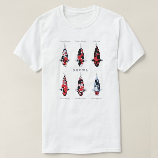 美しいバラエティ昭和コイ魚Tシャツ Tシャツ (デザイン正面)