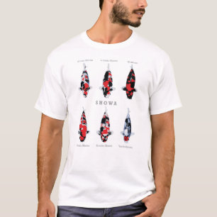 美しいバラエティ昭和コイ魚Tシャツ Tシャツ