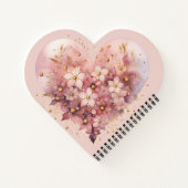 美しいバラカラー水彩ハート ノートブック (裏面)