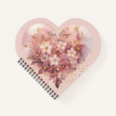 美しいバラカラー水彩ハート ノートブック (正面)