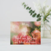 美しいバラサンキューメイド・オブ・オーナー(花嫁付き添い人) ポストカード (スタンド正面)