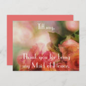 美しいバラサンキューメイド・オブ・オーナー(花嫁付き添い人) ポストカード (正面/裏面)