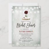 美しいバラドームウィンターフローラブライダルシャワー 招待状 (正面)