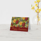 美しいバラハッピーアニバーサリーグリーティングカード カード (黄色い花)