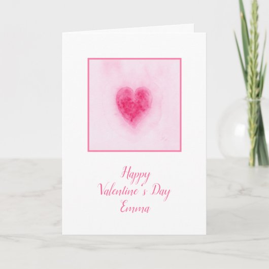 美しいバラハートバレンタインデーカード サンキューカード (正面)