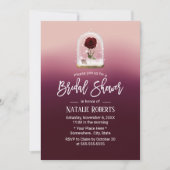 美しいバラフラワードームフェアリーテールブライダルシャワー 招待状 (正面)