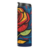 美しいバラフローラブラックサーマルタンブラー タンブラー (回転右)