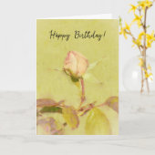 美しいバラブドフラワーアート誕生日カード カード (黄色い花)