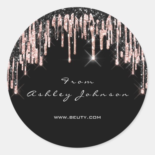 美しいバラブラックドリップ感謝していくもの巣ブライド16th ラウンドシール (正面)