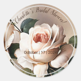 美しいバラベージュオイル ローズ ブライダルシャワー キャンドル ラウンドシール