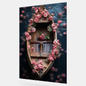 美しいバラボート アクリルサイン (傾斜)