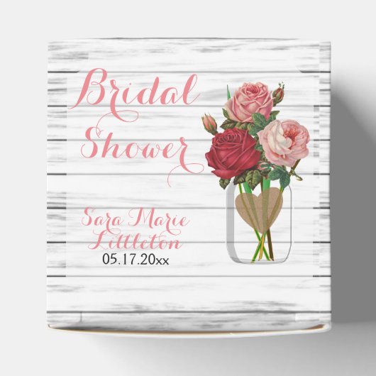 美しいバラメイスンジャーブライダルシャワー フェイバーボックス (上部)