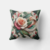 美しいバラモザイクカラフルアー離れト クッション (裏面)