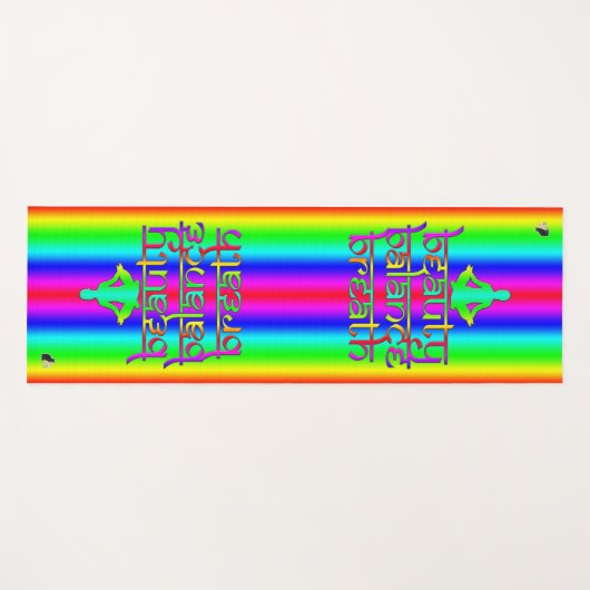 美しいバランスブレスレインボーイナーズインテンツ ヨガマット (正面(横))