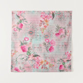 美しいバラヴィンテージ紙テクスチャ タペストリー (正面(横))